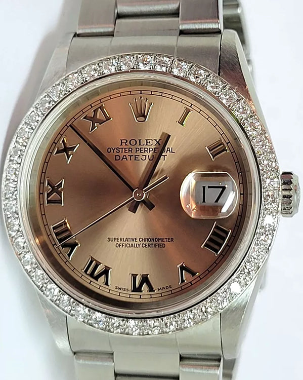 2001 Rolex Datejust 36MM Brown Dial Steel Bracelet (16200)