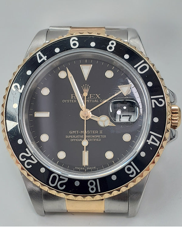 Rolex GMT-Master II 40MM Black Dial Two-Tone Bracelet (16713)