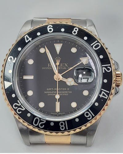 Rolex GMT-Master II 40MM Black Dial Two-Tone Bracelet (16713)