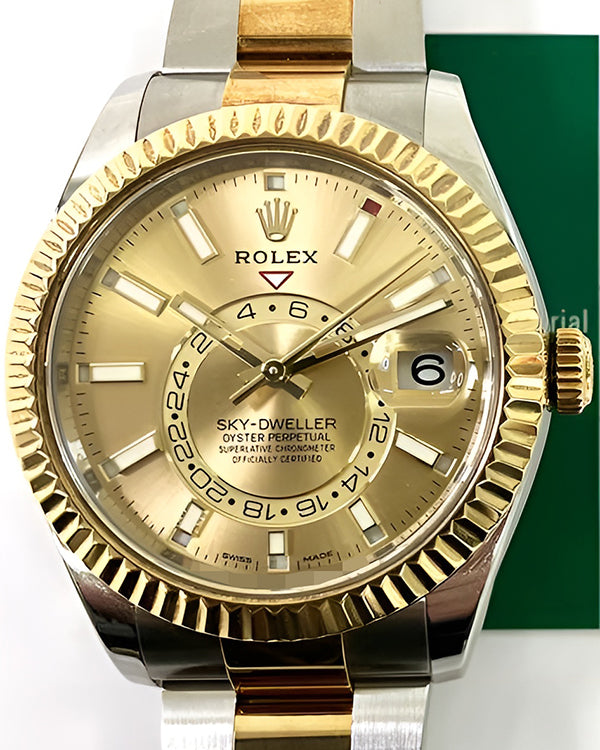 2019 Rolex Sky-Dweller 42MM Champagne Dial Two-Tone Bracelet (326933)