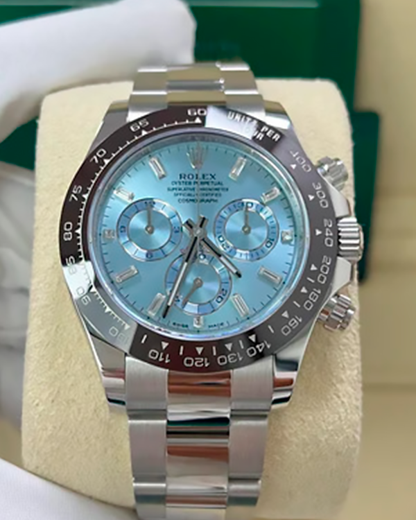 Rolex Cosmograph Daytona 40MM Ice Blue Diamond Dial Platinum Oyster Bracelet (116506)