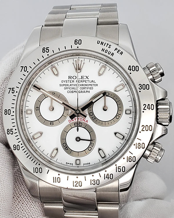 2011 Rolex Cosmograph Daytona 40MM White Dial Steel Bracelet (116520)