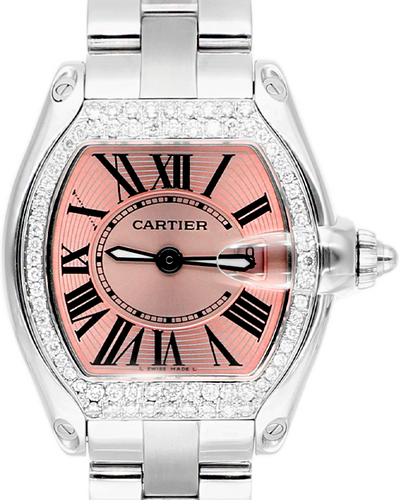 Cartier Roadster De Cartier 36MM Pink Dial Steel Bracelet (W62016V3)