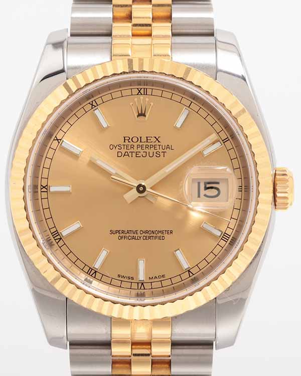 Rolex Datejust 36MM Champagne Dial Two-Tone Jubilee Bracelet (116233)