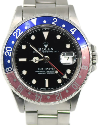 Rolex GMT-Master "Faded Pepsi" 40MM Black Dial Oyster Bracelet (16700)