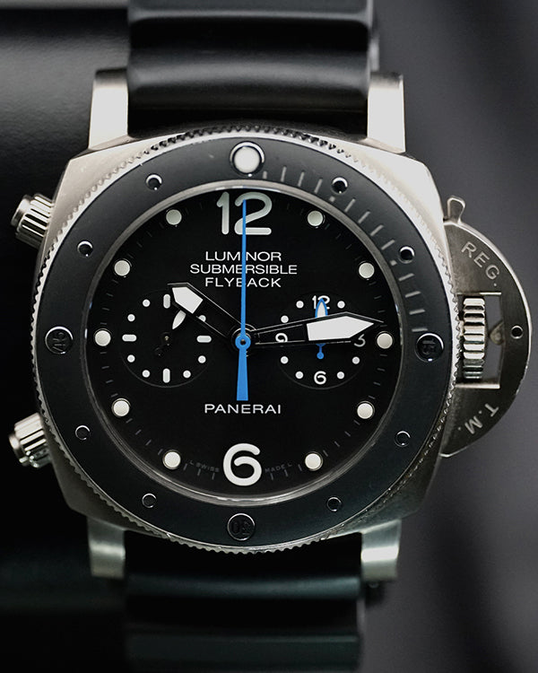 2015 Panerai Luminor Submersible 1950 3 Days Flyback 47MM Black Dial Rubber Strap (PAM00615)