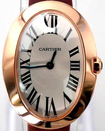 Cartier Baignoire 31.6x24.25mm Silver Dial Leather Strap (W8000007)