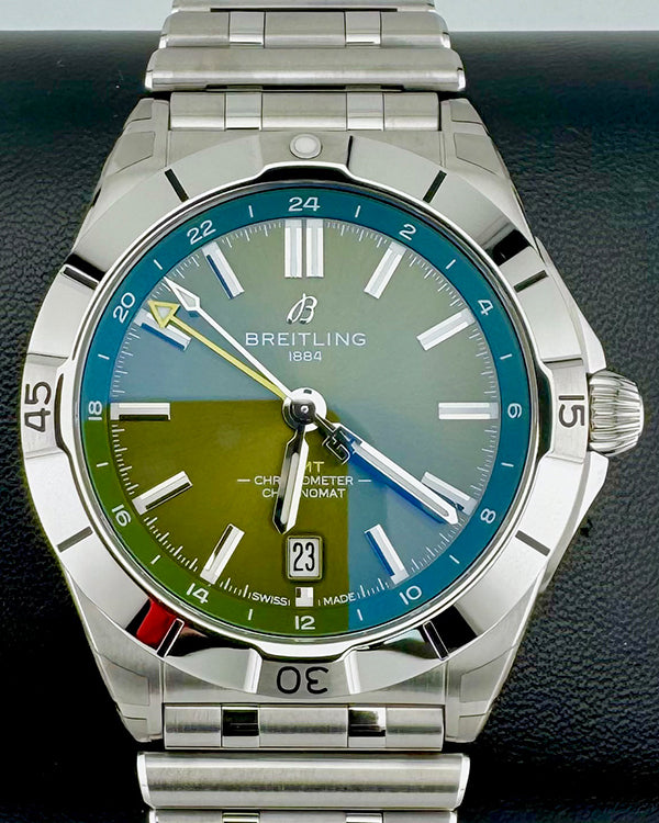 No Reserve - 2024 Breitling Chronomat GMT "Giannis Antetokounmpo" L.E. 40MM Green Dial Steel Bracelet (A32398)