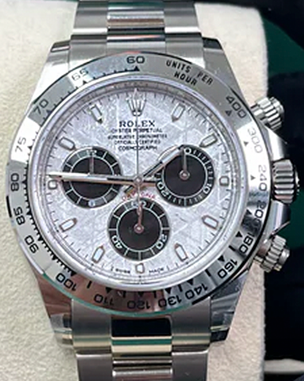 Rolex Cosmograph Daytona 40MM Meteorite White Dial Oyster White Gold Bracelet (116509)