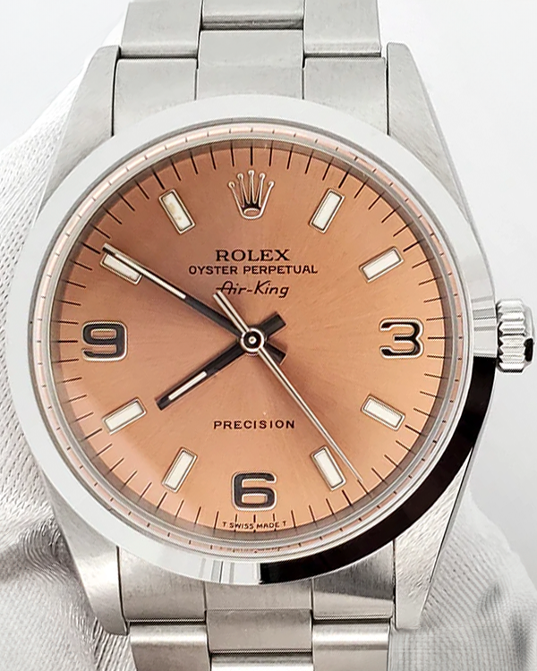 1999 Rolex Air-King 34MM Salmon Dial Oyster Bracelet (14000)