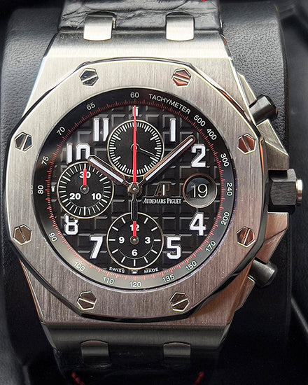 2017 Audemars Piguet Royal Oak Offshore "Vampire" 42MM Black Dial Leather Strap (26470ST.OO.A101CR.01)