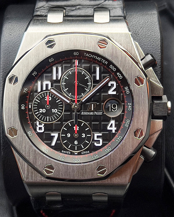 2017 Audemars Piguet Royal Oak Offshore "Vampire" 42MM Black Dial Leather Strap (26470ST.OO.A101CR.01)