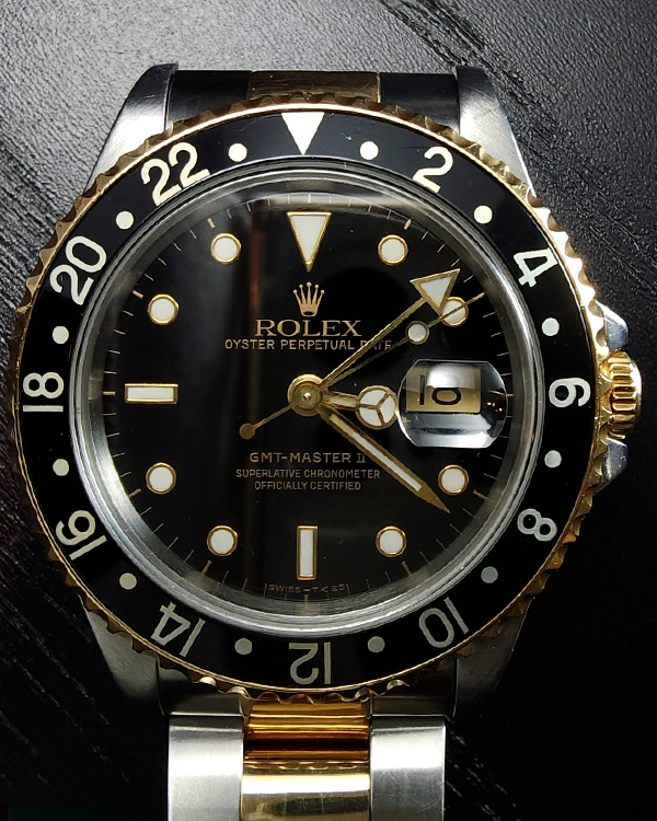 Rolex GMT-Master ll 40MM Black Dial Two-Tone Oyster Bracelet (16713)