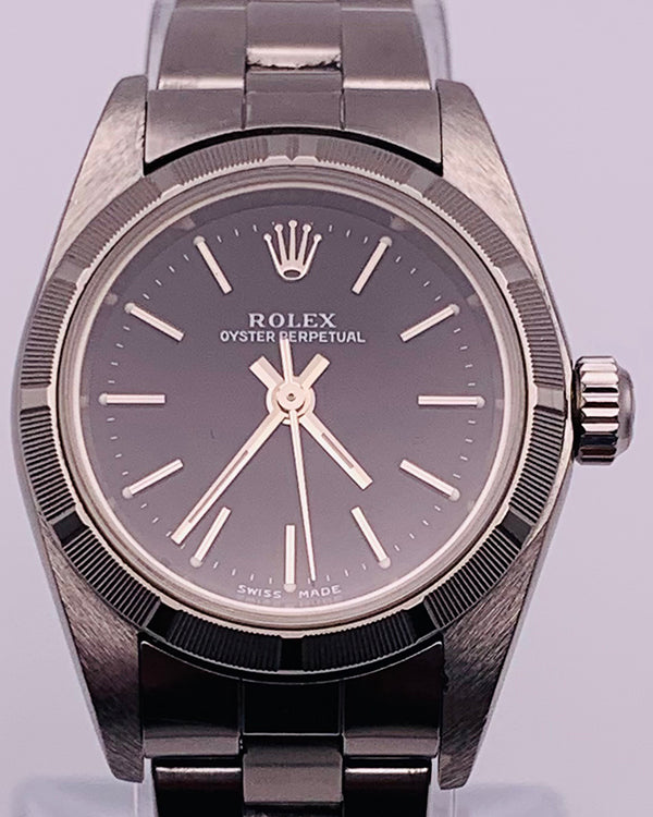 Rolex Oyster Perpetual 26MM Black Dial Steel Bracelet (76030)