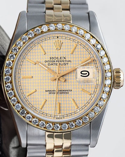 Rolex Datejust 31MM Houndstooth Champagne Dial Two-Tone Jubilee Bracelet (68273)