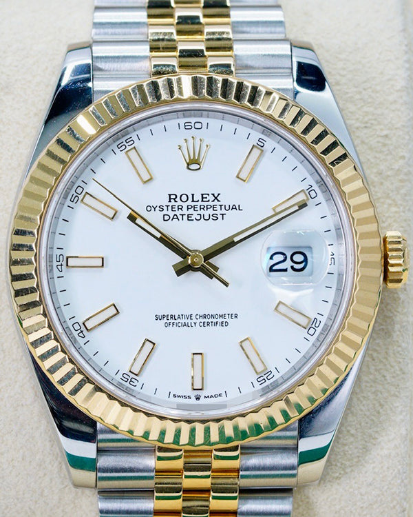 Rolex Datejust 41MM White Dial Two-Tone Jubilee Bracelet (126333)