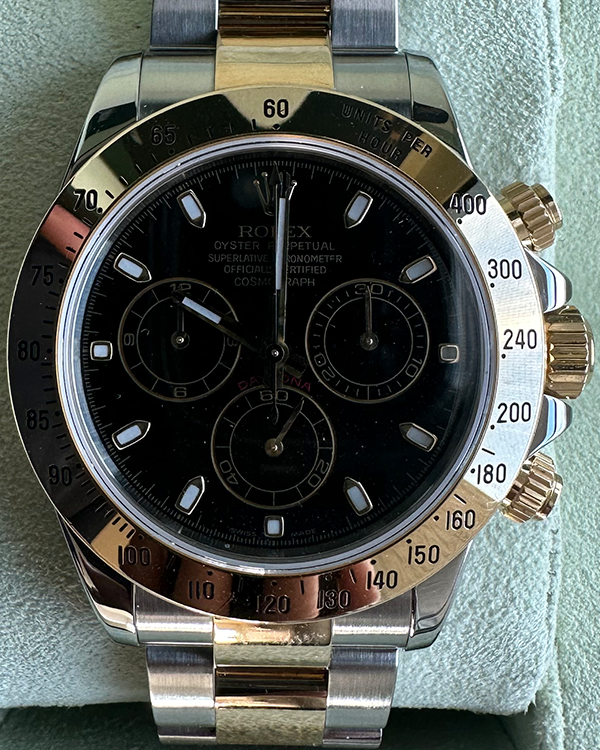 2007 Rolex Cosmograph Daytona 40MM Black Dial Two-Tone Oyster Bracelet (116523)