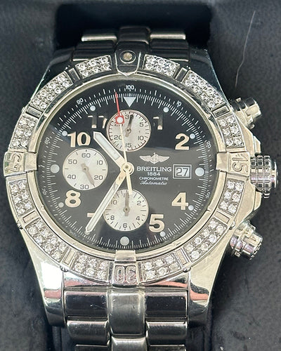 2005 Breitling Super Avenger 48MM Black Dial Steel Bracelet (A1337011/B682)