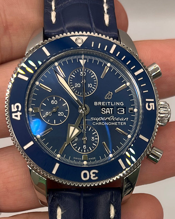 Breitling Superocean Heritage II 44MM Blue Dial Leather Strap (A13313)