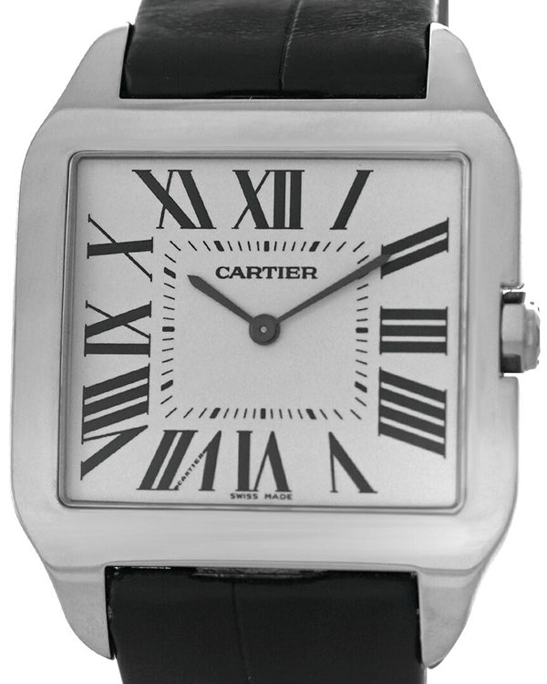 Cartier Santos Dumont De Cartier 35x29MM Silver Dial Leather Strap (W2007051)