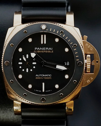 2022 Panerai Submersible 42MM Black Dial Rubber Strap (PAM01164)