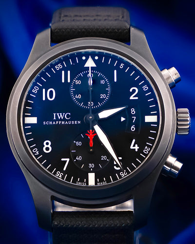 IWC Schaffhausen Pilot Chronograph "Top Gun" 46MM Black Dial Textile Strap (IW388001)