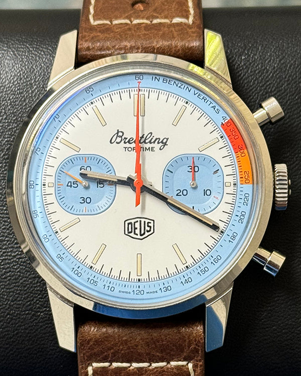 2022 Breitling Top Time 41MM White Dial Leather Strap (A233112A1A1X1)