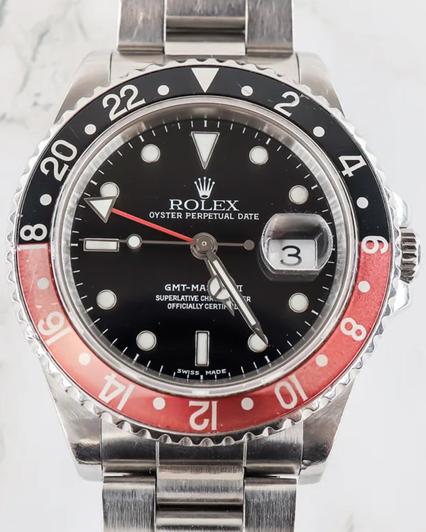 1991 (N Serial) Rolex GMT-Master II "Coke" 40MM Black Dial Oyster Bracelet (16710)