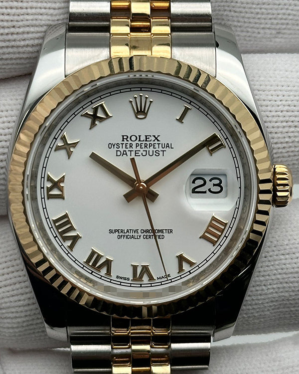 Rolex Datejust 36MM White Dial Two-Tone Jubilee Bracelet (116233)