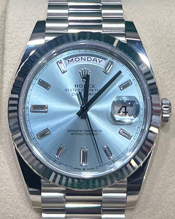 2024 Rolex Day-Date 40MM Blue Dial Platinum President Bracelet (228236)