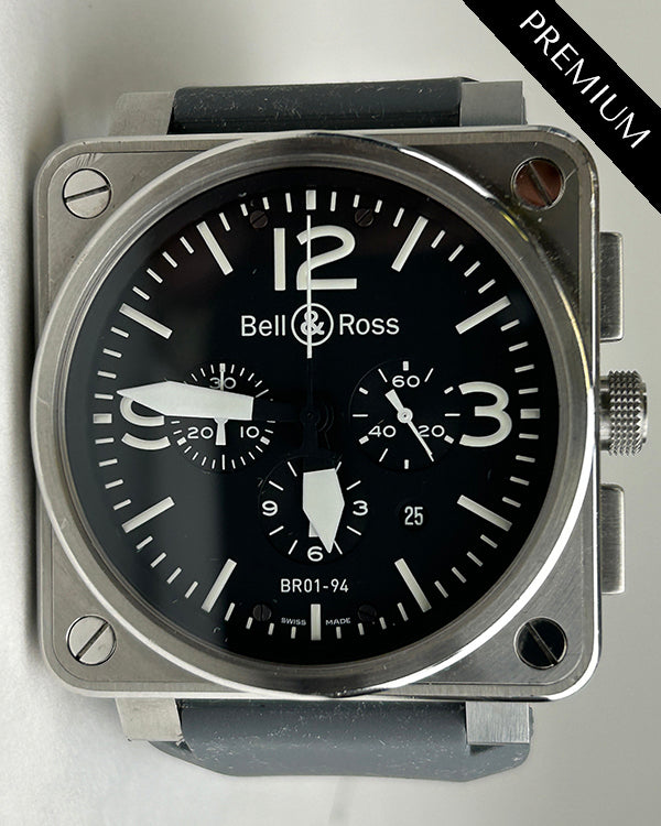 Bell & Ross BR 01 46MM Black Dial Rubber Strap (BR01-94-S)