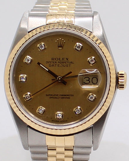 Rolex Datejust 36MM Champagne Dial Two-Tone Jubilee Bracelet (16233)