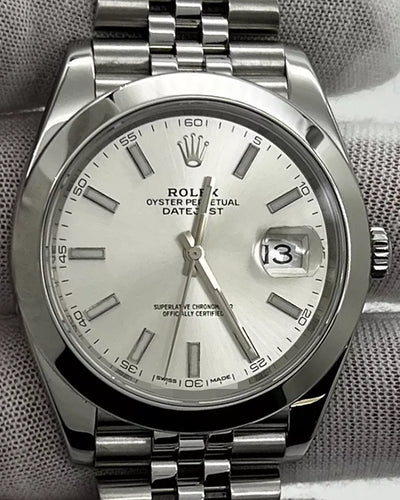 2018 Rolex Datejust 41MM Silver Dial Jubilee Bracelet (126300)