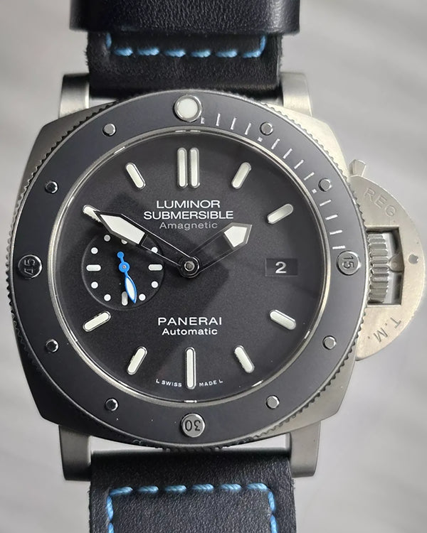 Panerai Submersible 1950 3 Days 47MM Black Dial Leather Strap (PAM01389)