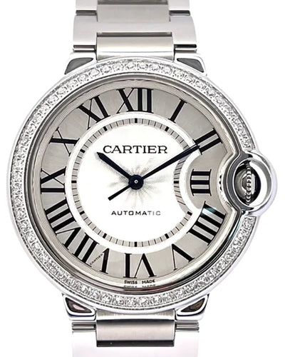 Cartier Ballon Bleu De Cartier 36MM Silver Dial Steel Bracelet (W4BB0024)