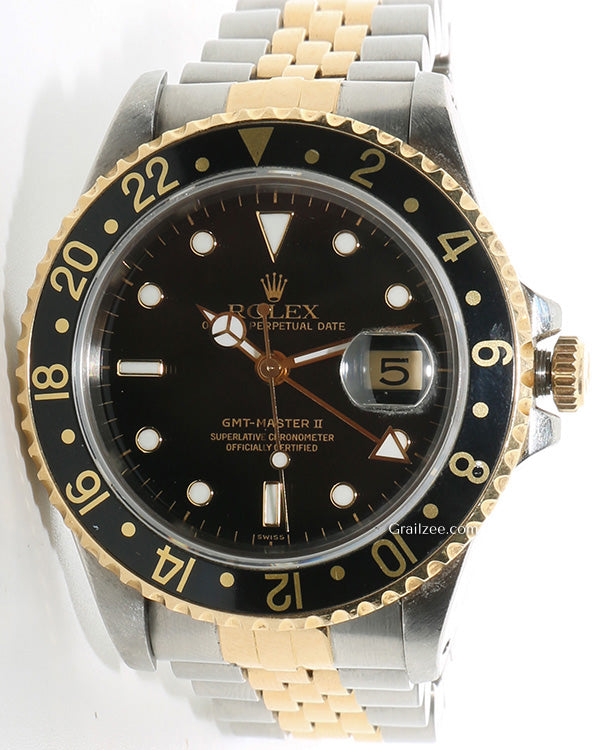 1993 Rolex GMT-Master II 40MM Black Dial Two-Tone Jubilee Bracelet (16713)