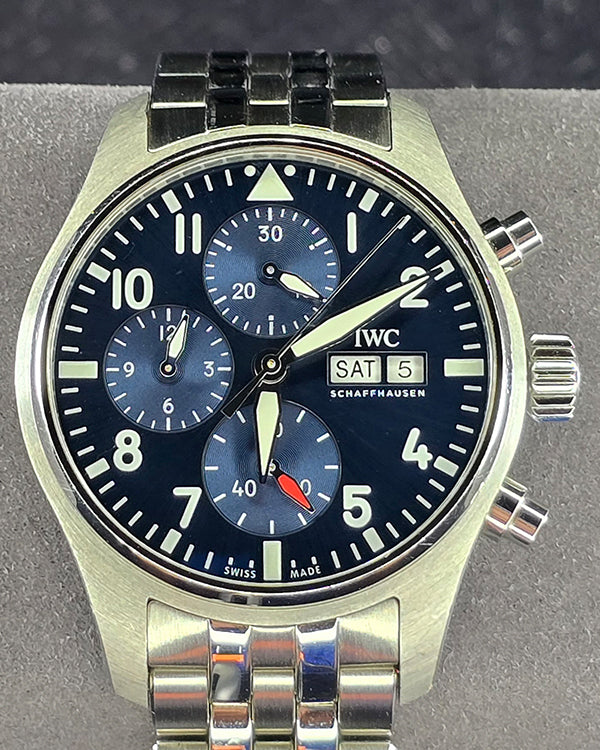 2022 IWC Schaffhausen Pilot Chronograph 41MM Blue Dial Steel Bracelet (IW388101)