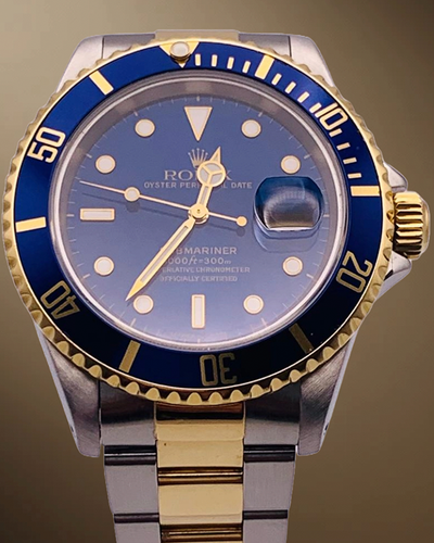 Rolex Submariner Date "Bluesy" 40MM Blue Dial Two-Tone Oyster Bracelet (16613)