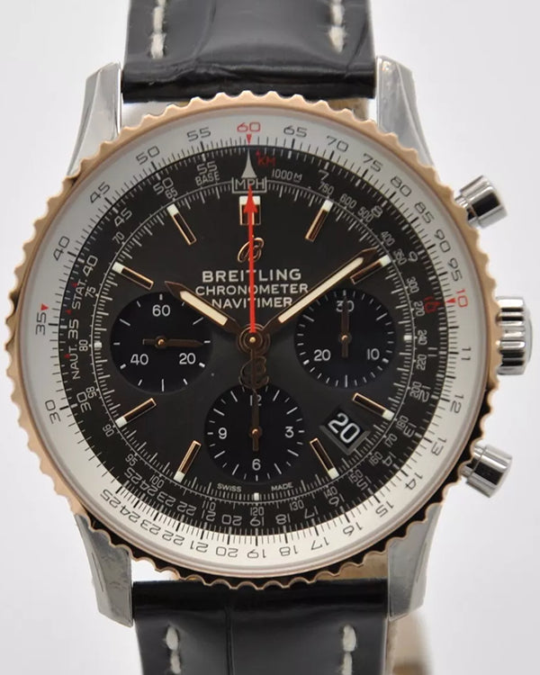 Breitling Navitimer 1 B01 Chronograph 43MM Grey Dial Leather Strap (UB0121211F1P2)