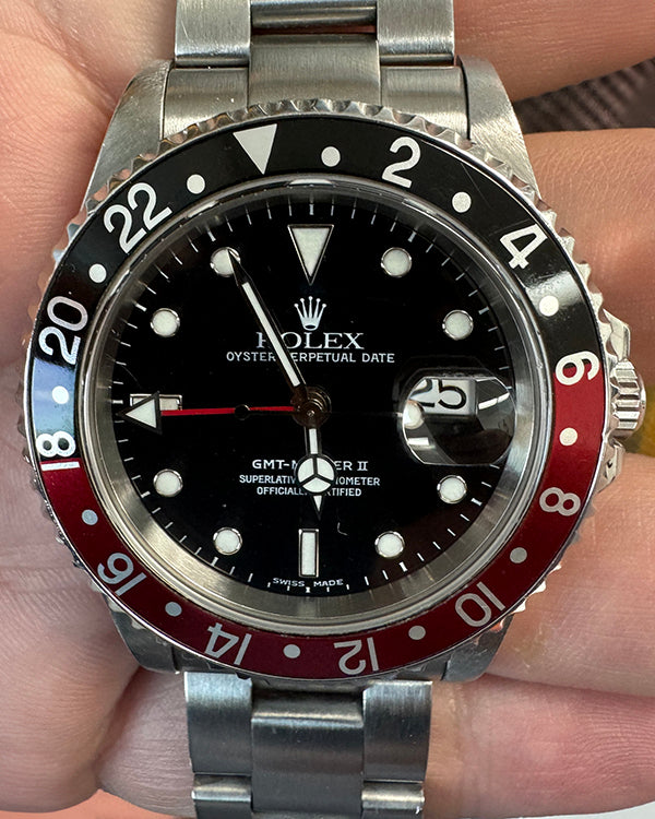 2000 (P Serial) Rolex GMT-Master II "Coke" 40MM Black Dial Oyster Bracelet (16710)