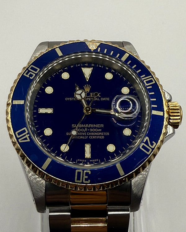 Rolex Submariner Date "Bluesy" 40MM Blue Dial Two-Tone Oyster Bracelet (16613)