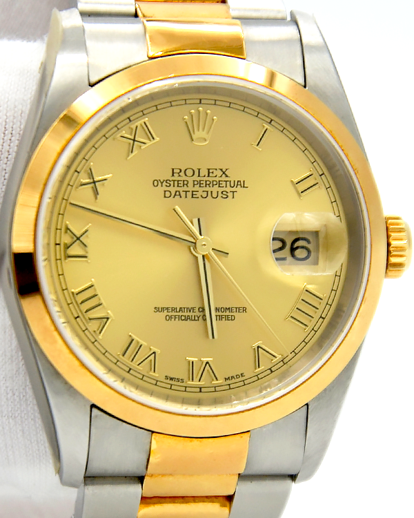 2003 Rolex Datejust 36MM Champagne Dial Two-Tone Bracelet (16203)