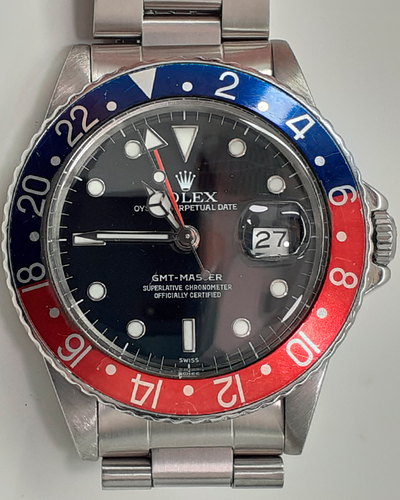 Rolex GMT-Master "Pepsi" Vintage 40MM Black Dial Oyster Bracelet (16750)