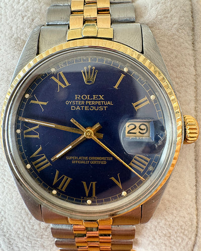 1977 (5.3 Serial) Rolex Datejust 36MM Blue Dial Two-Tone Jubilee Bracelet (16013)