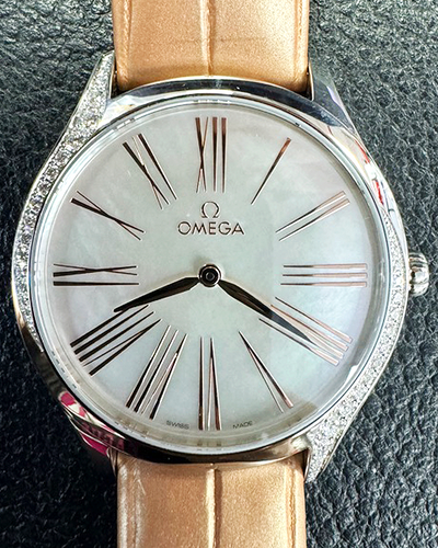 2024 Omega De Ville Trésor 36MM Quartz Mother Of Pearl Dial Leather Strap (428.18.36.60.05.002)