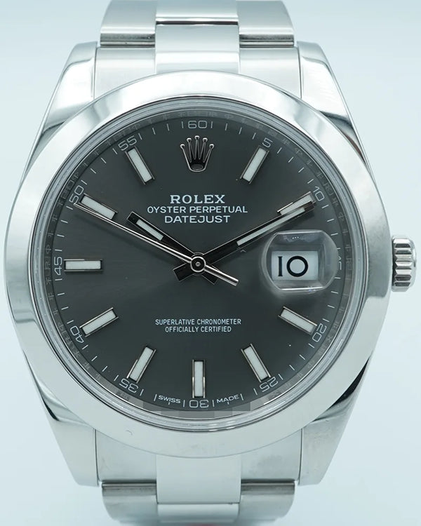 2017 Rolex Datejust 41MM Grey Dial Oyster Bracelet (126300)