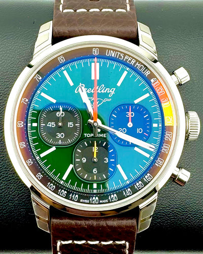 2024 Breitling Top Time B01 "Ford Mustang" 41MM Green Dial Leather Strap (AB01762A1L1X1)