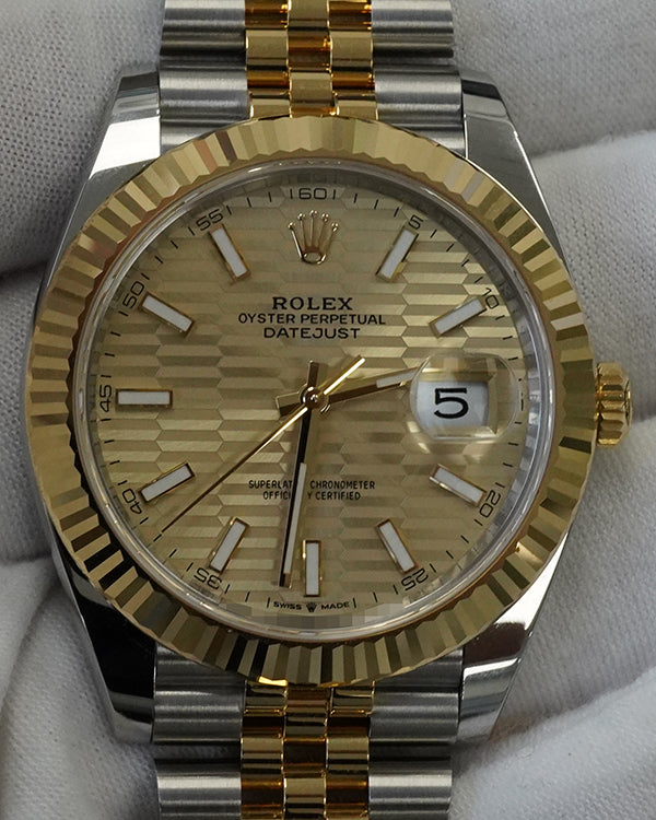 2023 Rolex Datejust 41MM Champagne "Fluted" Dial Two-Tone Jubilee Bracelet (126333)