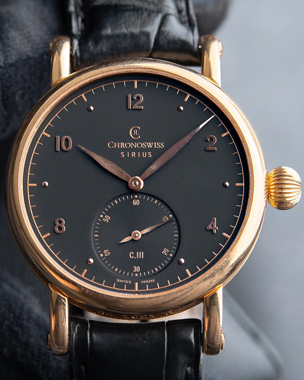 Chronoswiss Sirius 40MM Black Dial Leather Strap (CH1021R)