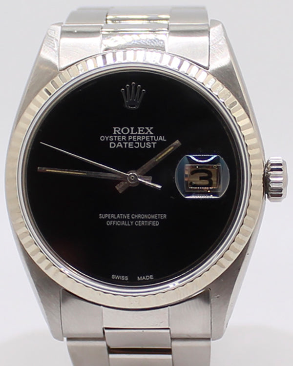 Rolex Datejust 36MM Aftermarket Black Dial Oyster Bracelet (1601)